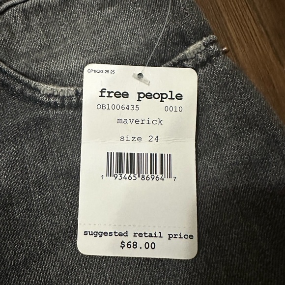 NWT free people we the free maverick frayed fringe mini skirt black denim sz 24 - Picture 3 of 7